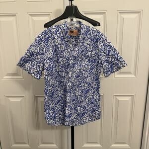 In Gear Hawaiian Men's Blue Floral Shirt Size Large